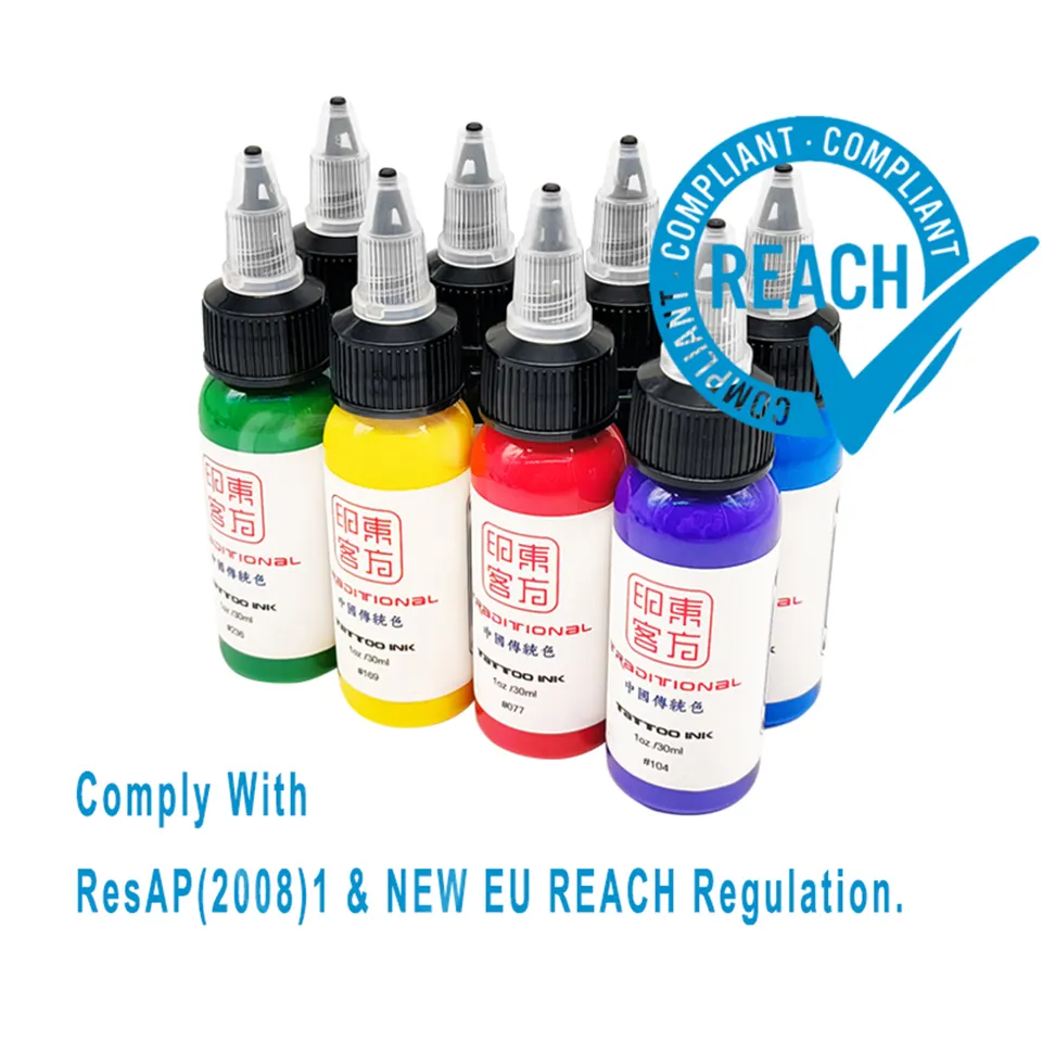 REACH Compliance OEM Tattoo Ink Pigments 25 Color Available Professional Tattoo Ink