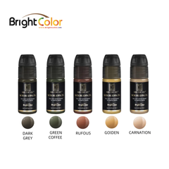 BrightColor Hot selling Permanent Makeup Pigment Tattoo Ink Set 7 colors 15ml